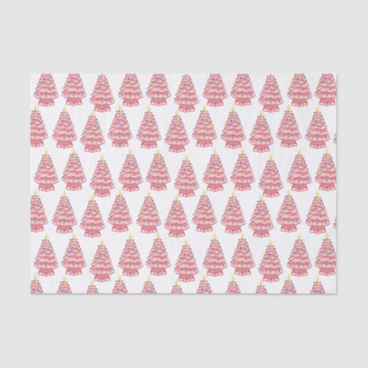 ピンクのセラミッククリスマスツリーティッシュペーパー 薄葉紙 (正面)