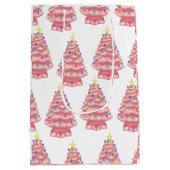 ピンクのセラミッククリスマスツリー抱き枕 ミディアムペーパーバッグ (裏面)