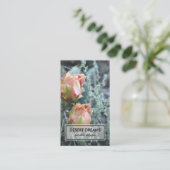 ピンクのセージのサボテン花の砂漠のガーデンフォトトラベル 名刺 (スタンド正面)