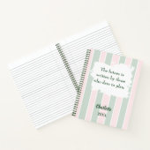 ピンクのセージ感動的グリーン引用文書ズ ノートブック (内部)