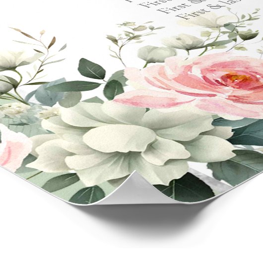 ピンクのセージ緑のクインセアニラのシーティンググラフサイン ポスター (角)