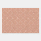 ピンクのセージ緑のボホクリスマスツリー ラッピングペーパーシート (正面2)