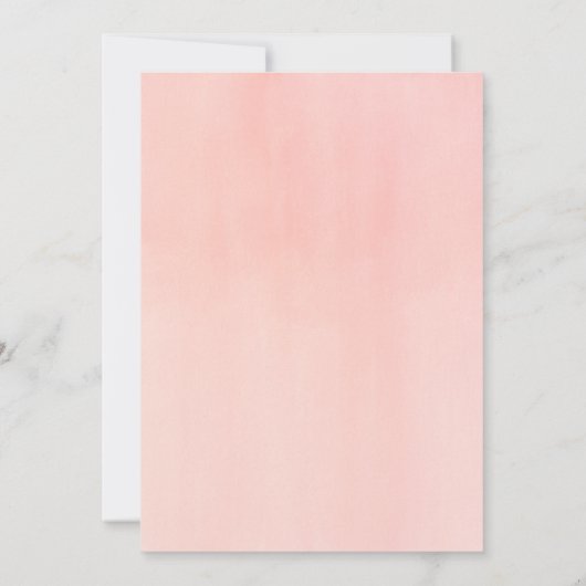 ピンクのセージ緑の女の子の多肉乳児シャワー 招待状 (裏面)