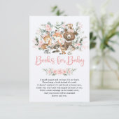 ピンクのセージ緑の森の動物の本ベビー エンクロージャーカード (スタンド正面)