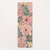 ピンクのセージ緑の花離れ水の色のパターン ヨガマット (正面)