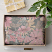 ピンクのセージ緑の花離れ水の色のパターン 薄葉紙 (ギフト)