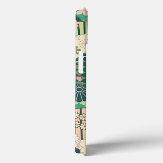 ピンクのセージ緑日本のの着物フローラ花 Case-Mate iPhoneケース (裏面 / 右)