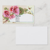 ピンクのゼラニウムのビクトリア時代の人貿易カード 名刺 (正面/裏面)