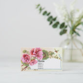 ピンクのゼラニウムのビクトリア時代の人貿易カード 名刺 (スタンド正面)