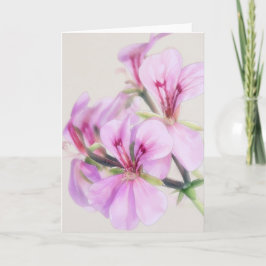 ピンクのゼラニウムの花 フローラルアートノートカード カード