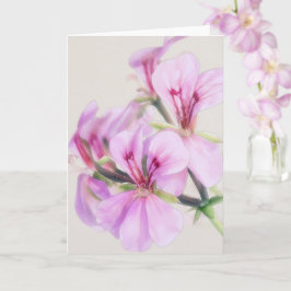 ピンクのゼラニウムの花 フローラルアートノートカード カード