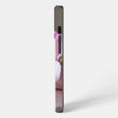 ピンクのゼラニウムの花 iPhoneケース (左側面)