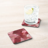 ピンクのゼラニウム:ほぼ無地のライトピンク コースター (右側)