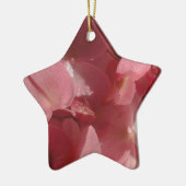 ピンクのゼラニウム：ほぼ無地のライトピンク セラミックオーナメント (左)