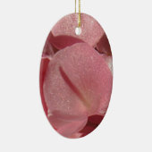 ピンクのゼラニウム：ほぼ無地のライトピンク セラミックオーナメント (右)