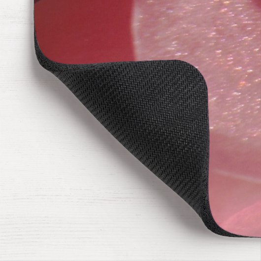 ピンクのゼラニウム:ほぼ無地のライトピンク マウスパッド (コーナー)