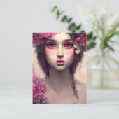 ピンクのソバカスのEtherealの女の子 ポストカード (スタンド正面)