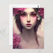 ピンクのソバカスのEtherealの女の子 ポストカード (正面/裏面)