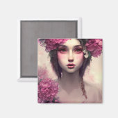 ピンクのソバカスのEtherealの女の子 マグネット (正面/裏面)