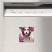 ピンクのソバカスのEtherealの女の子 マグネット (インサイチュ (食洗機))