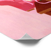 ピンクのソファのアートワーク上の黄色のラブラドール ポスター (角)