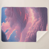 ピンクのソフトクラウド シェルパブランケット (正面(横))