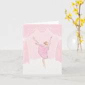 ピンクのソフトバレリーナ カード (黄色い花)