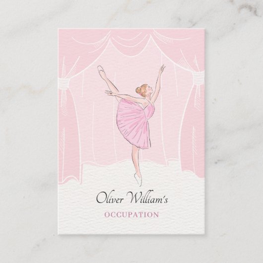 ピンクのソフトバレリーナ 名刺 (正面)
