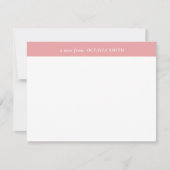 ピンクのソフトフパーソナライズされたァミリ名モノグラム ノートカード (正面)