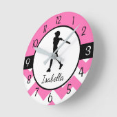 ピンクのソフトボールの壁時計 ラウンド壁時計 (傾斜)