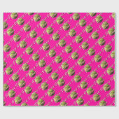 ピンクのソフトボールプレーヤー ラッピングペーパー (フラット)