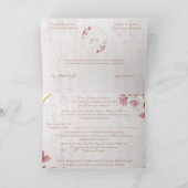 ピンクのソフト結婚フローラのカード 招待状 (内部)