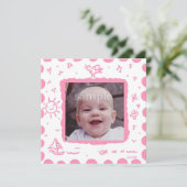 ピンクのソンバード誕生のお知らせ 案内状 (スタンド正面)