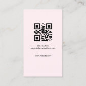 ピンクのソーシャルメディア写真グリッド 名刺 (裏面)