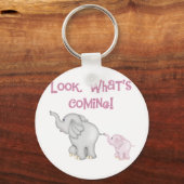 ピンクのゾウが何来か キーホルダー (正面)