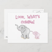 ピンクのゾウが何来か ポストカード (正面/裏面)