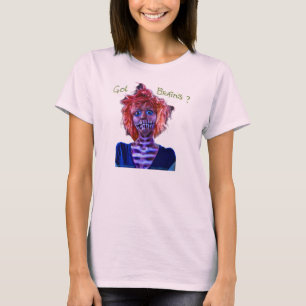 ピンクのゾンビの女の子 Tシャツ