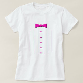 ピンクのタイのタキシード Tシャツ