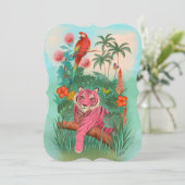 ピンクのタイガーとオウムの熱帯ジャングル空白の 招待状 (スタンド正面)