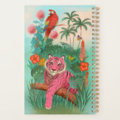 ピンクのタイガーとオウムの熱帯ジャングル プランナー手帳 (裏面)
