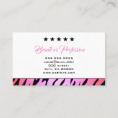 ピンクのタイガーパタースタイリッシュンエレガント 名刺 (裏面)