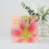 ピンクのタイガーリリー/ウェディング 招待状 (スタンド正面)