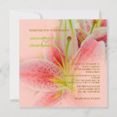 ピンクのタイガーリリー/ウェディング 招待状 (裏面)