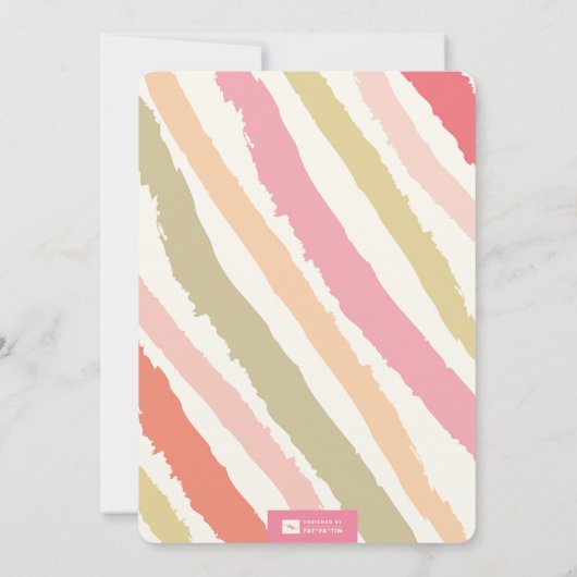 ピンクのタイポグラフィガールSip&See Hello Baby Shower 招待状 (裏面)