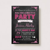 ピンクのタイポグラフィー黒板独身最後の女友達パーティー 招待状