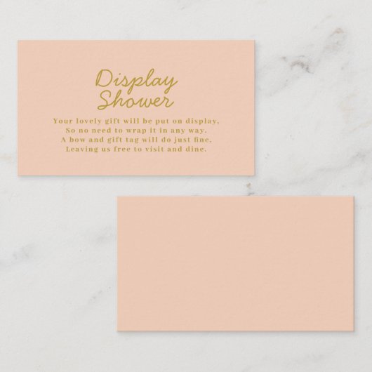 ピンクのタイポグラフィー ブライダルシャワーディスプレイ シャワー エンクロージャーカード (正面/裏面)