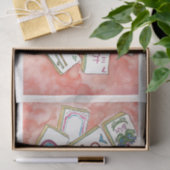 ピンクのタイルのトレー 薄葉紙 (ギフト)