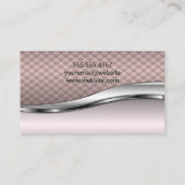 ピンクのタイルのメタリック背景 名刺 (裏面)