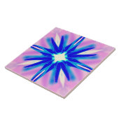 ピンクのタイルの青い花 タイル (側面)