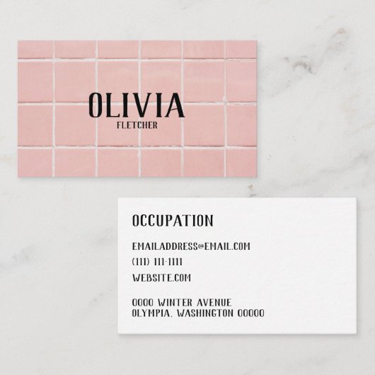 ピンクのタイル 名刺 (正面/裏面)